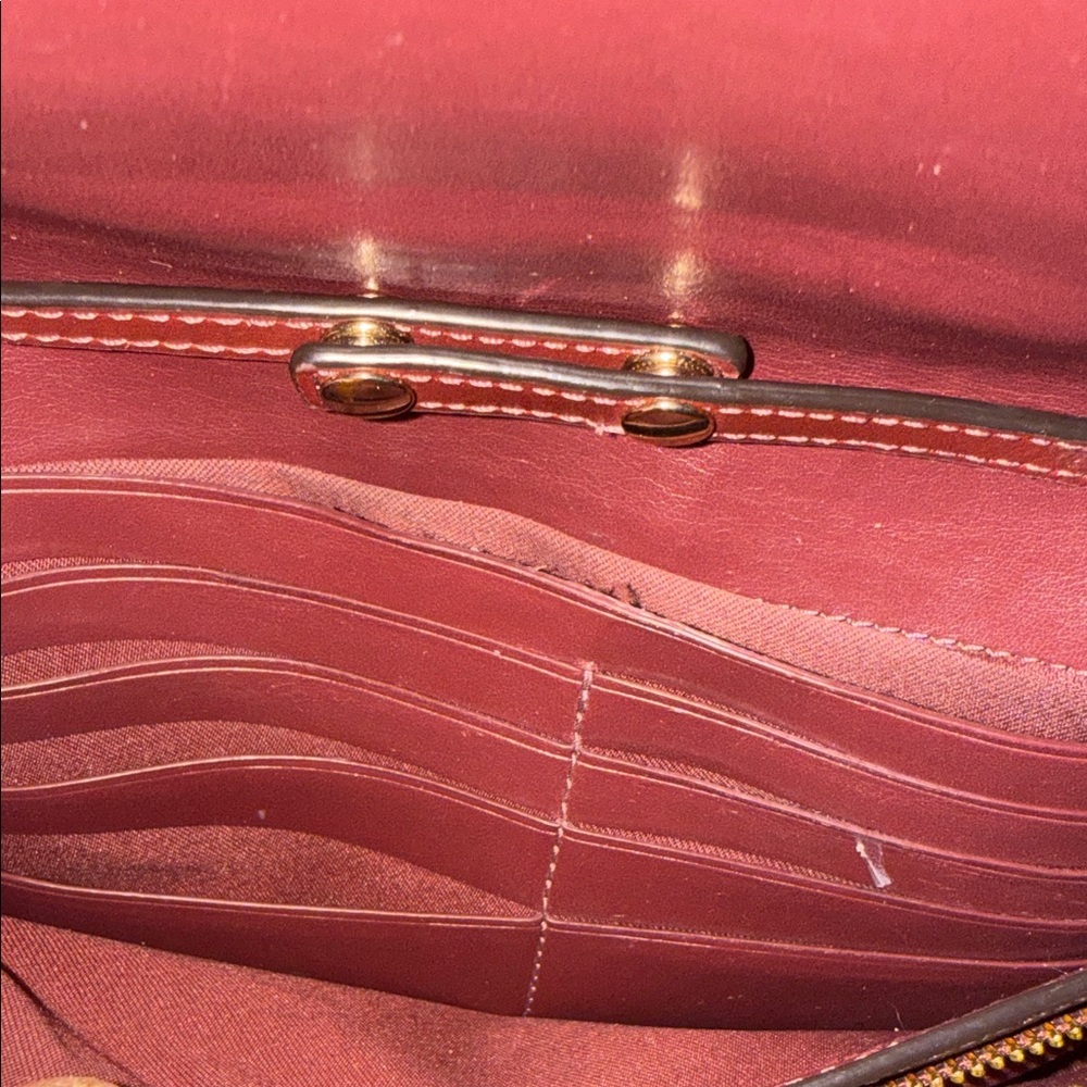 Coach Signature Floral Crossbody in Brown and Red - Picture 8 of 15